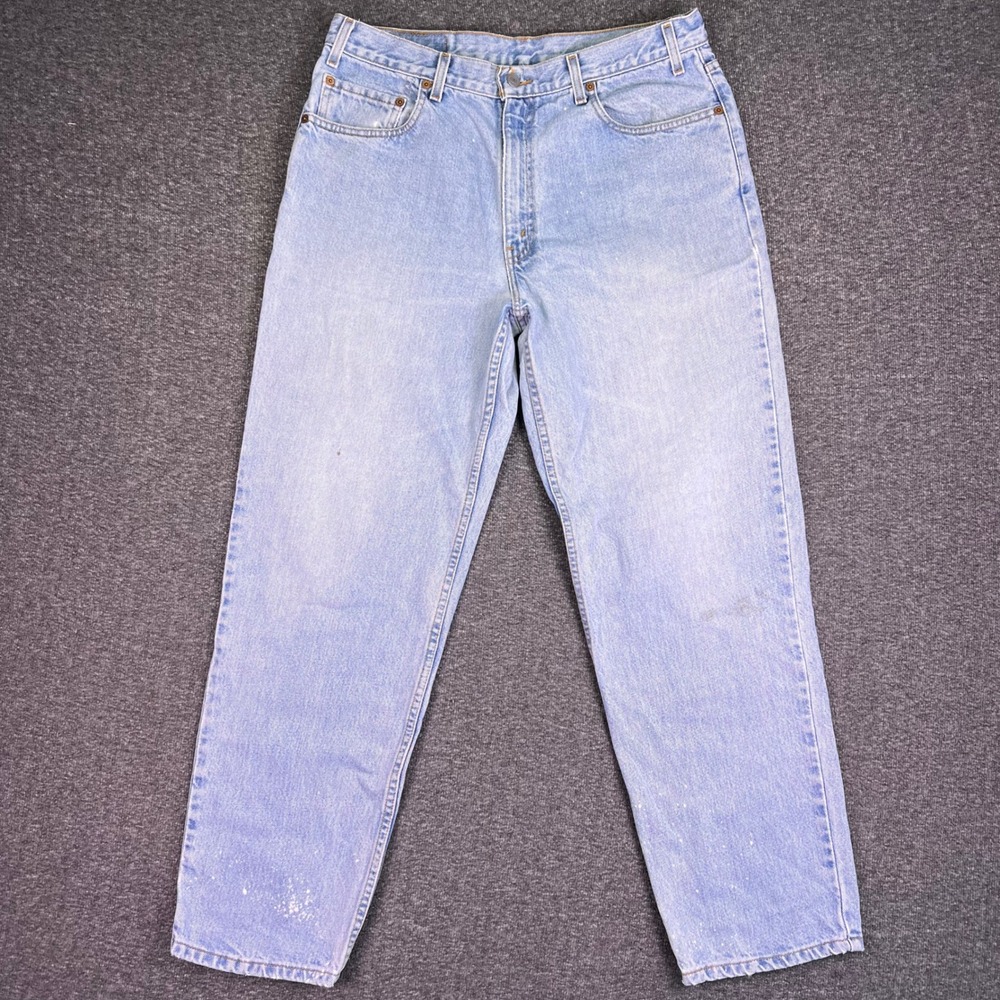 VTG 90s Levis 550 Jeans Men 36x30 Light Blue Relaxed Casual Skater Tapered Denim